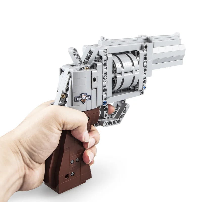 

Fit Technical Series Gun Handgun Revolver Pistol Can Fire Bullets Set DIY Model Building Blocks Toys For Kids Boys Gift