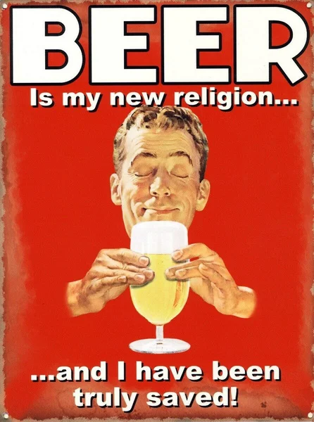 

Tin Sign Beer I Have Been Truly Saved Red Coffee Bar Decoration Home Decor