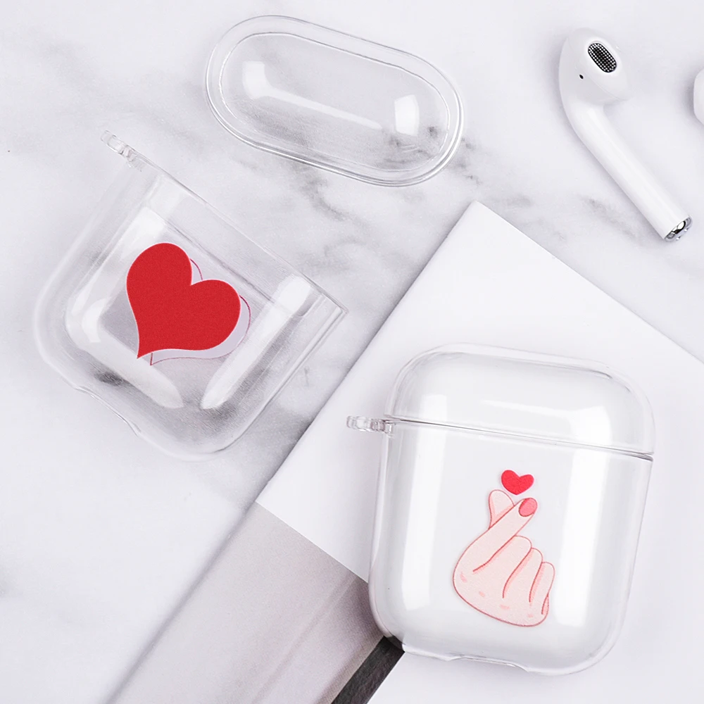 Для AirPods 2 1 чехол Роскошный прозрачный жесткий защитный чехол для пк беспроводные наушники чехол для Air pods 2 1 прозрачный авокадо пара