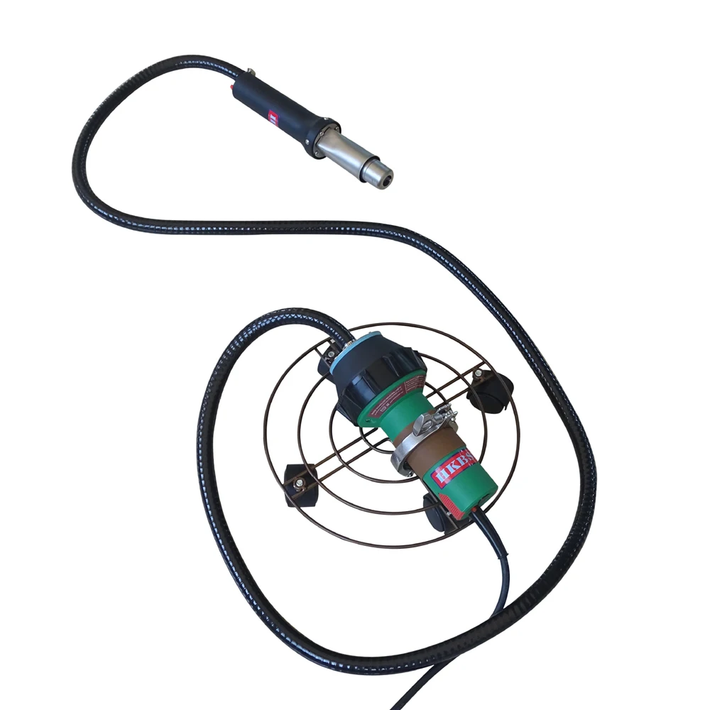 

HKBST hot air plastic welder with 2 meters air horse and universal wheel to weld pp/pvc sheets and viny floor welding