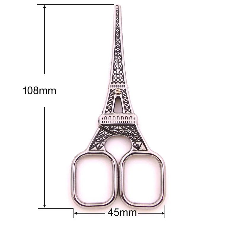 

European Style Vintage Stainless Steel Scissors Professional Sewing Scissors Sewing Supplies Gold Eiffel Tower Antique Scissors