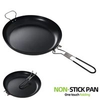 1pc skillet cast iron nonstick pan outdoor fishing camping steak pan picnic 9 inch folding frying pan cookware