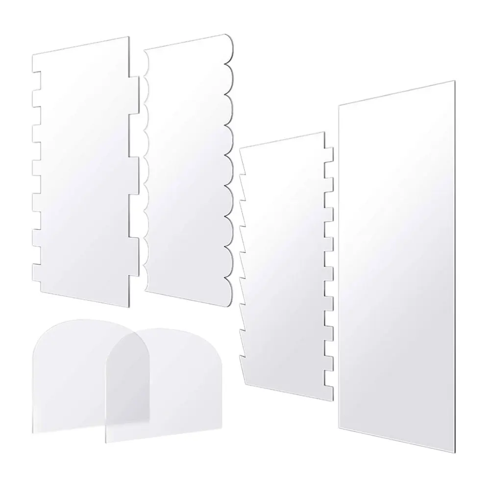 

6Pcs Creative Cake Cutters Simple Cake Making Scrapers Set (Transparent)