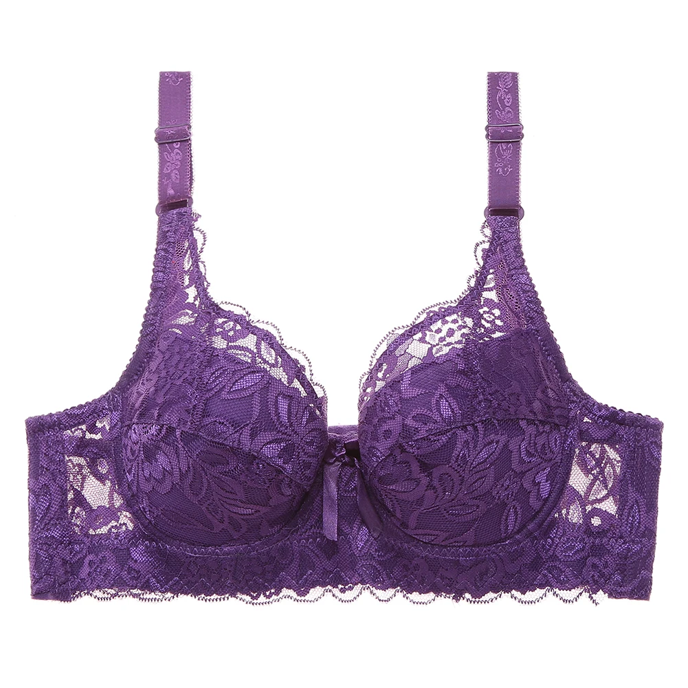 

Women Sexy Lace 3/4 Cup Bra Breathable Cotton Bra Women Lace Underwire Bra Push Up Padded Breathable Bra Black Red Bra #40