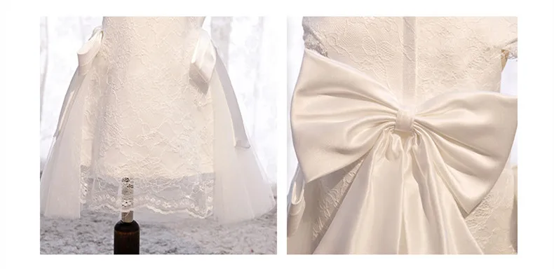 Белое корейское платье принцессы для маленьких девочек на 1-й день рождения