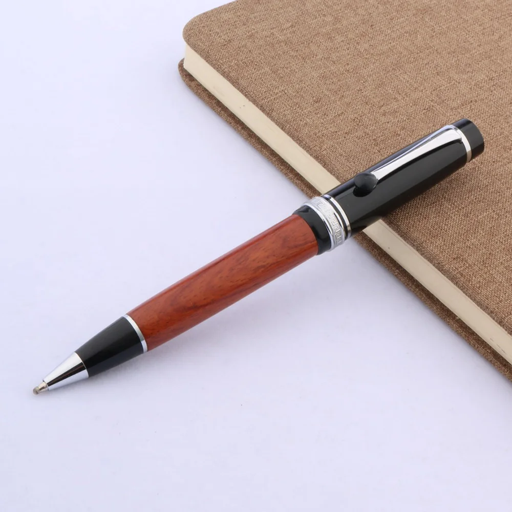 Высококачественная металлическая деревянная красная шариковая ручка деловая