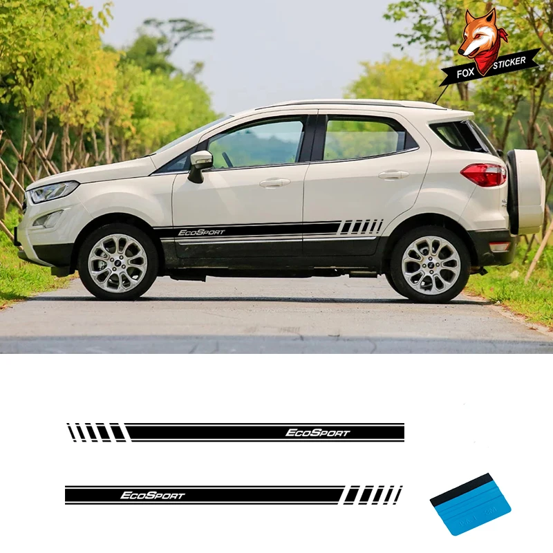 2 шт. виниловые наклейки с полосками сбоку для дверей автомобиля графические