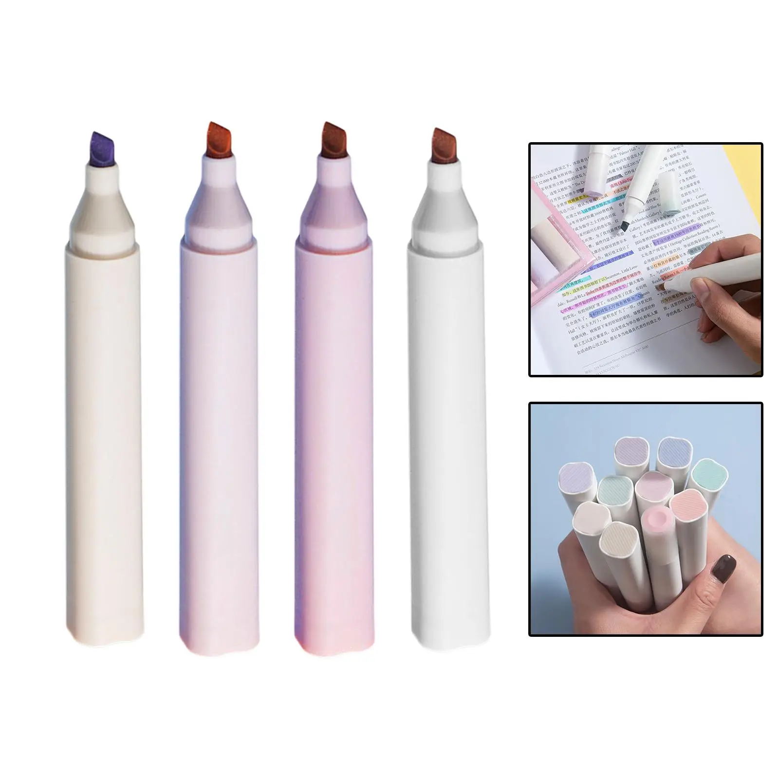 4x Highlighters Large Ink Reservoir Study Supplies 4 Colors Marker for Mark Key Points Taking Notes Office School Art Painting | Канцтовары