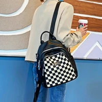 luxury backpacks for women shoulder bag pack designer mochila soft leather mochilas para mujer black white plaid sac a dos