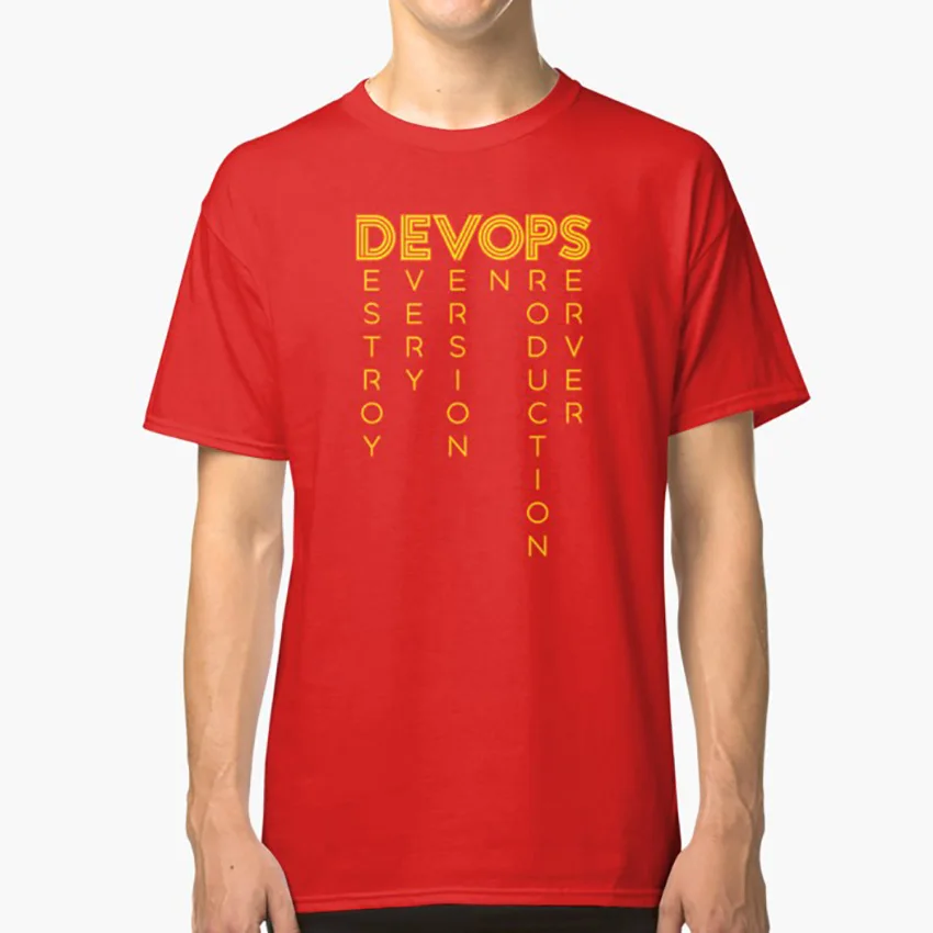 Красный DEVOPS-настоящее определение DEVOPS футболка devops компьютерный nerd Программист-фанат Забавный саркастический классный милый Программирование - Цвет: Красный