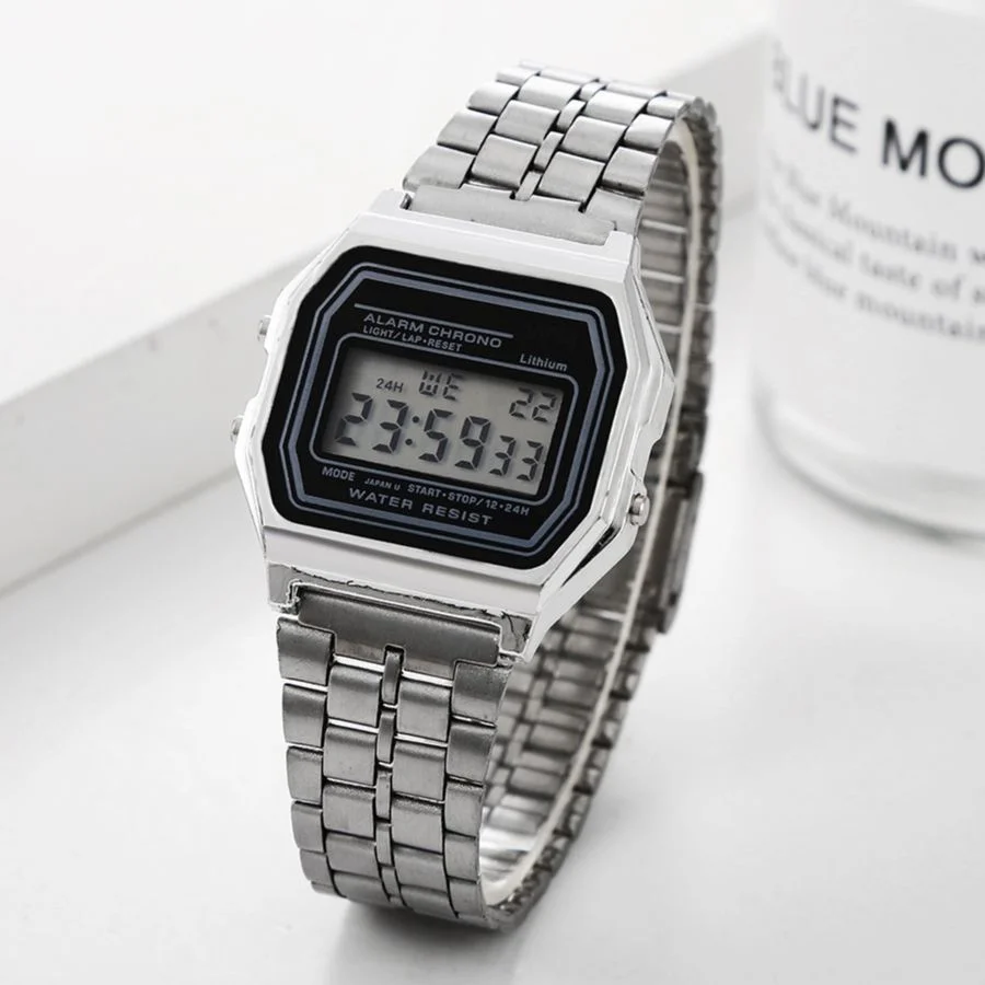 Women Men Unisex Watch Gold Silver Black Vintage LED Digital Sports Military Wristwatches Electronic Digital Present Gift Male men women watch clock gold silver vintage stainless steel led digital sports military wristwatches hodinky relogio masculino