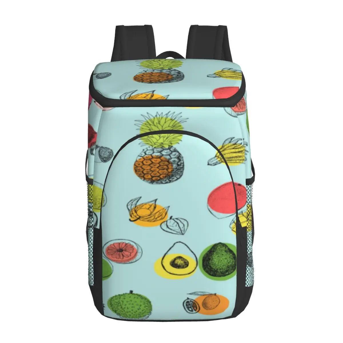 picnic cooler backpack tropical fruits pattern waterproof thermo bag refrigerator fresh keeping thermal insulated bag free global shipping