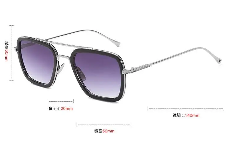 

Luxury Steampunk Men Sunglasses Tony Stark Iron Man Sunglasses Vintage Sunglasses Metal Steam Punk Sunglasses UV400 Male ditaes