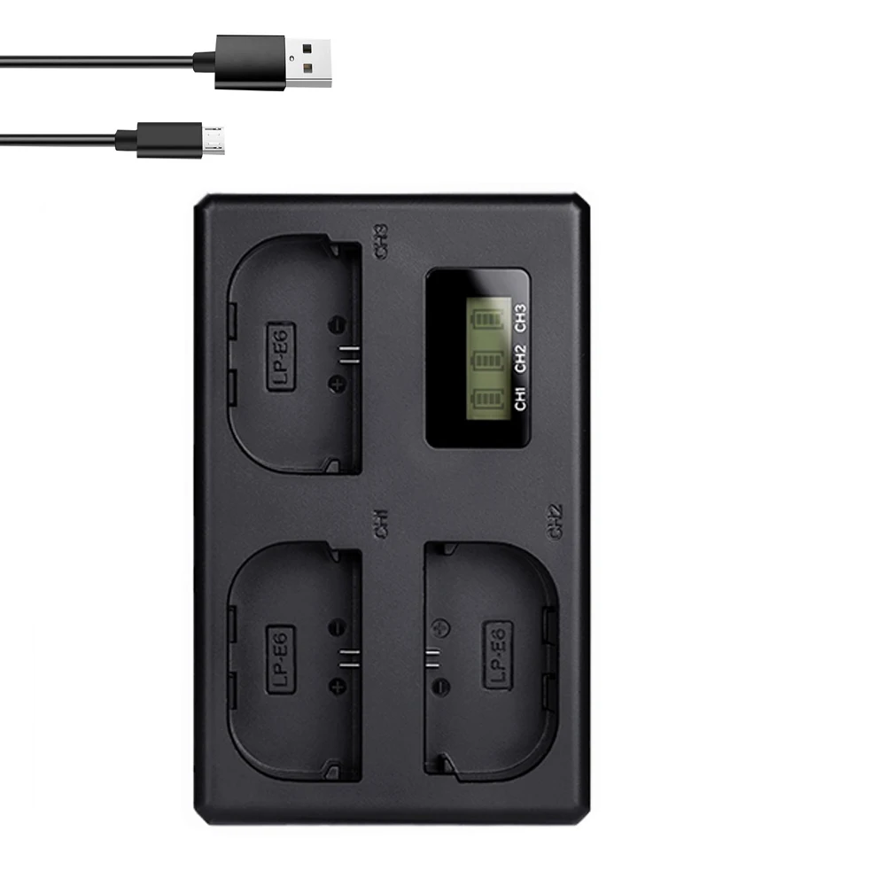 Зарядное устройство для фотоаппаратов Canon EOS 5DS R 5D Mark II III 6D 7D 70D 80D 3 шт. | Электроника