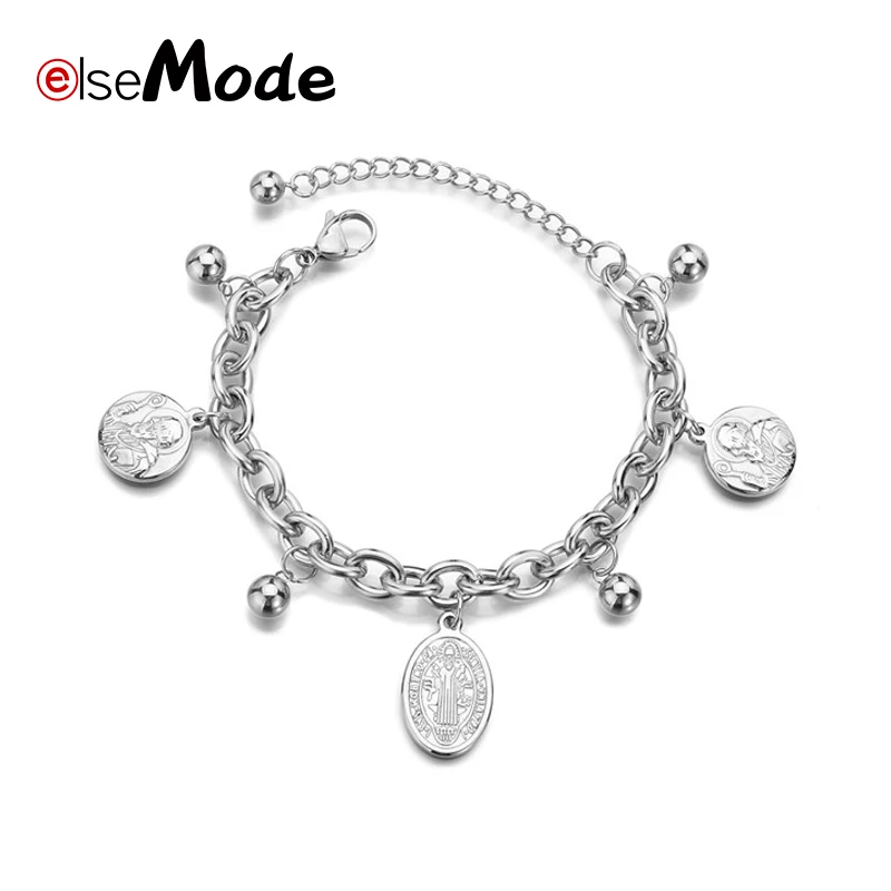 ELSEMODE женский браслет подвеска из нержавеющей стали для мужчин и женщин мужские