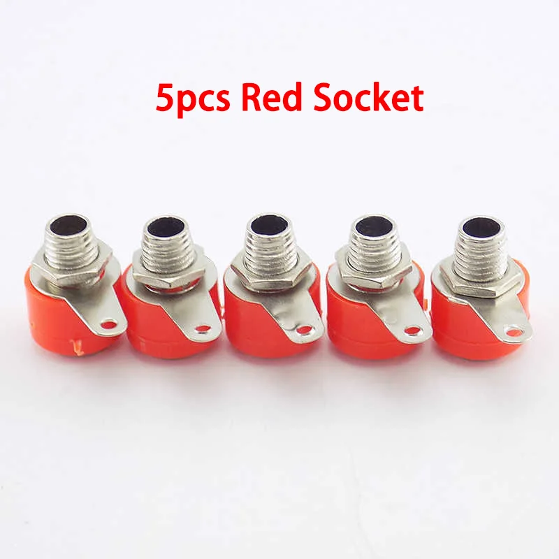 5pcs Red Socket Коннектор штекер 4 мм разъем типа "банан" гнездовой вставной разъем никелевое покрытие ручная работа - Цвет: 5pcs Red Socket