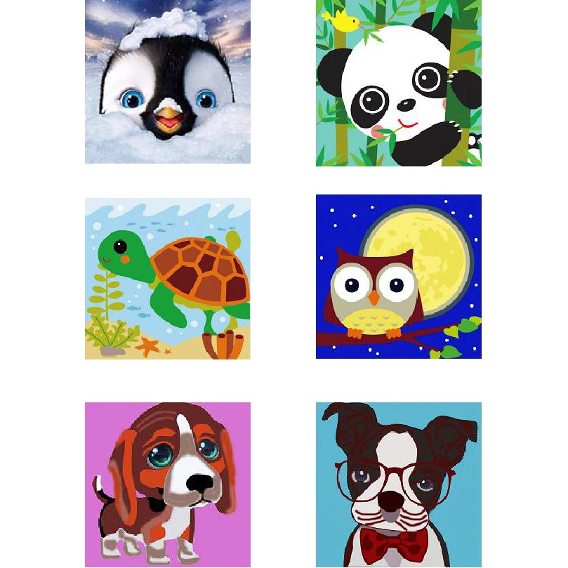 

DIY 5D Diamond Painting by Number Kits for Kids Panda Dog Crystal Rhinestone Diamond Embroidery Paintings Pictures Art Craft