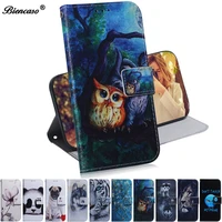 owl flip pu leather wallet cover for huawei y5p y6p y8p p40 pro p smart s p30 lite mate 20 nova 5t honor 8x 10 lite case