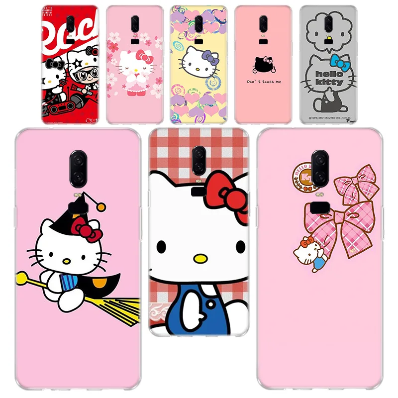 Erilles Мультфильм Крутой hello kitty телефон оболочка для Oneplus 1 + 7 Pro 6 6T 5 5T 3T 7Pro Мягкий