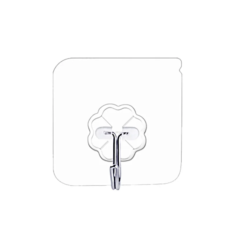 

1-10pcs Hook Transparent Frosted Nano Pattern Traceless Hook Customized Bathroom Plastic Non Punching Strong Hook