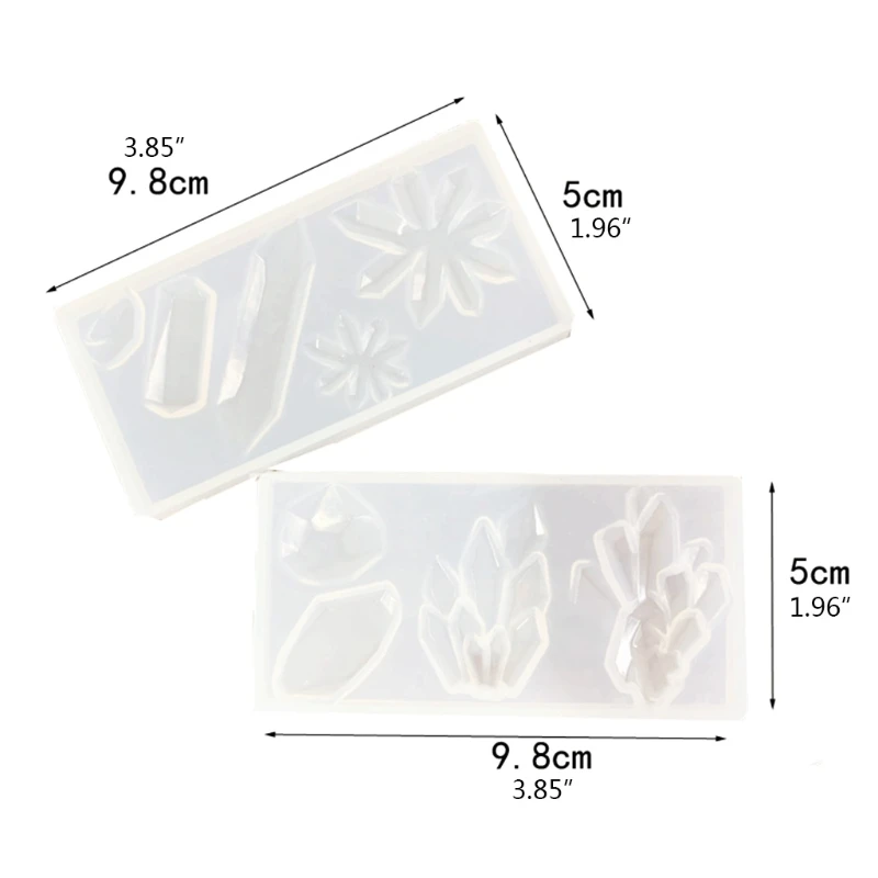 

2Pcs/Set DIY Pendant Decoration Casting Silicone Mould Crafts Jewelry Making Tools Crystal Epoxy Resin Mold