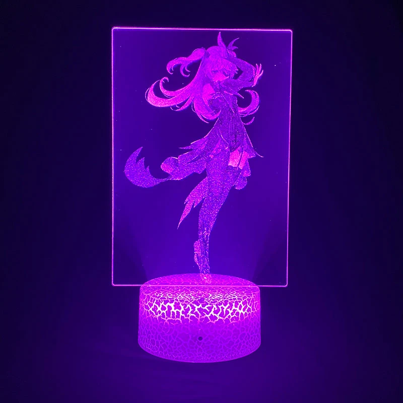 

Genshin Impact LED Lamp Fischl 3D Anime Night Light Game Kids Bedroom Decor USB Color Changing luminaria Home Decoration Lampara