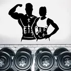 Бодибилдер фитнес тренер Спорт мускулы Наклейка на стену виниловый современный интерьер Декор тренажерный зал Наклейка Окно росписи постер съемный S002