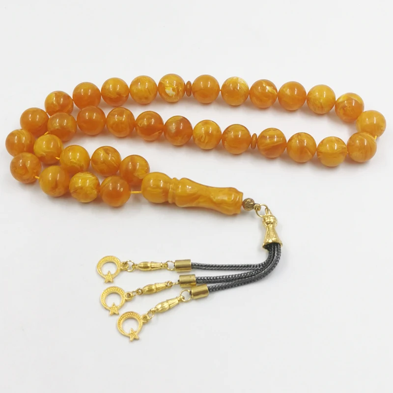 

Tasbih Resin Bead Bracelet Amber Turkish Design Islamic Jewelry Misbaha Necklace Muslim Gift