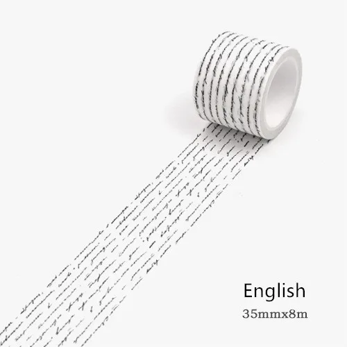 English 35mm Ретро набор декоративного скотча Васи, винтажное украшение, скрапбукинг, маскировка, умывальник, декоративные, для мытья, пули, журнал, wasi decorada, наклейки - Цвет: English 35mm