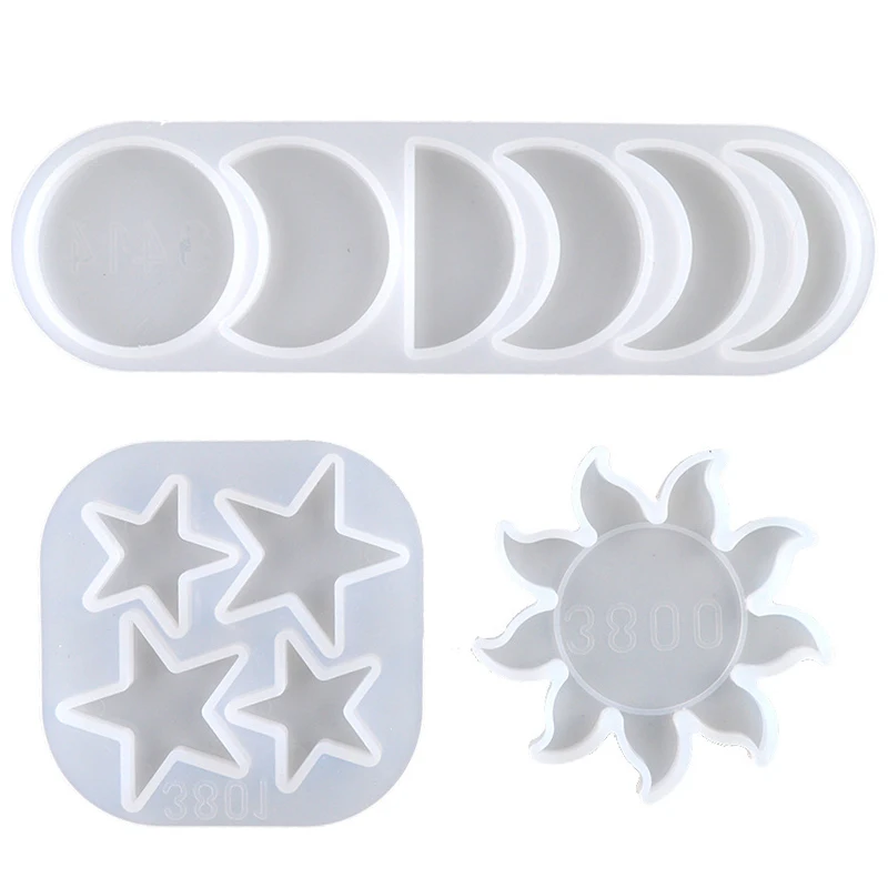

DIY Handmade Crystal Epoxy Silicone Mold Star Sun Moon Resin Mold Home Decoration Trinket Components ins Wind Epoxy Resin Set