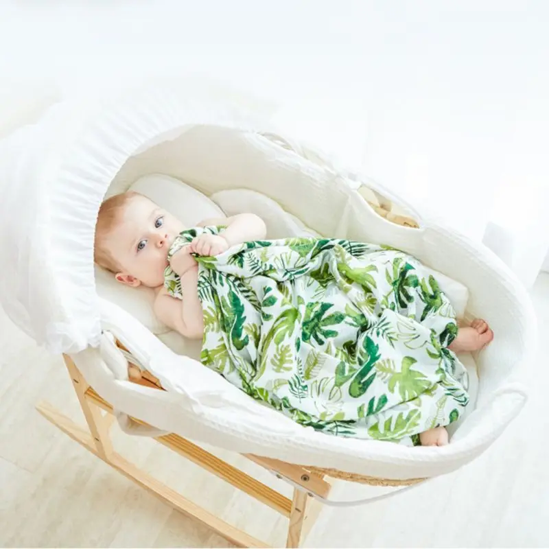 

Muslin Baby Floral Blanket Bamboo Cotton Swaddle Wraps Newborn Photography Props Accessory