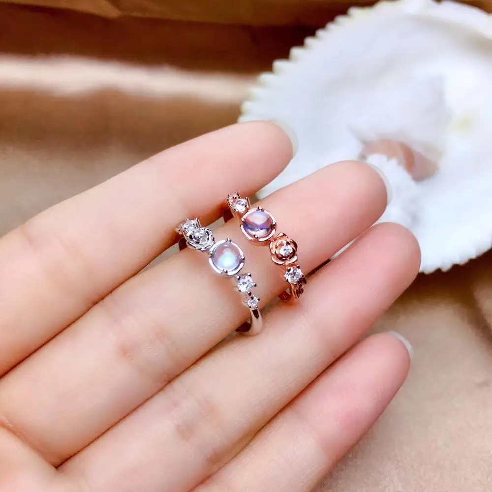 Лунный камень кольцо стихийных бедствий и реальный лунный обручальное Обручение