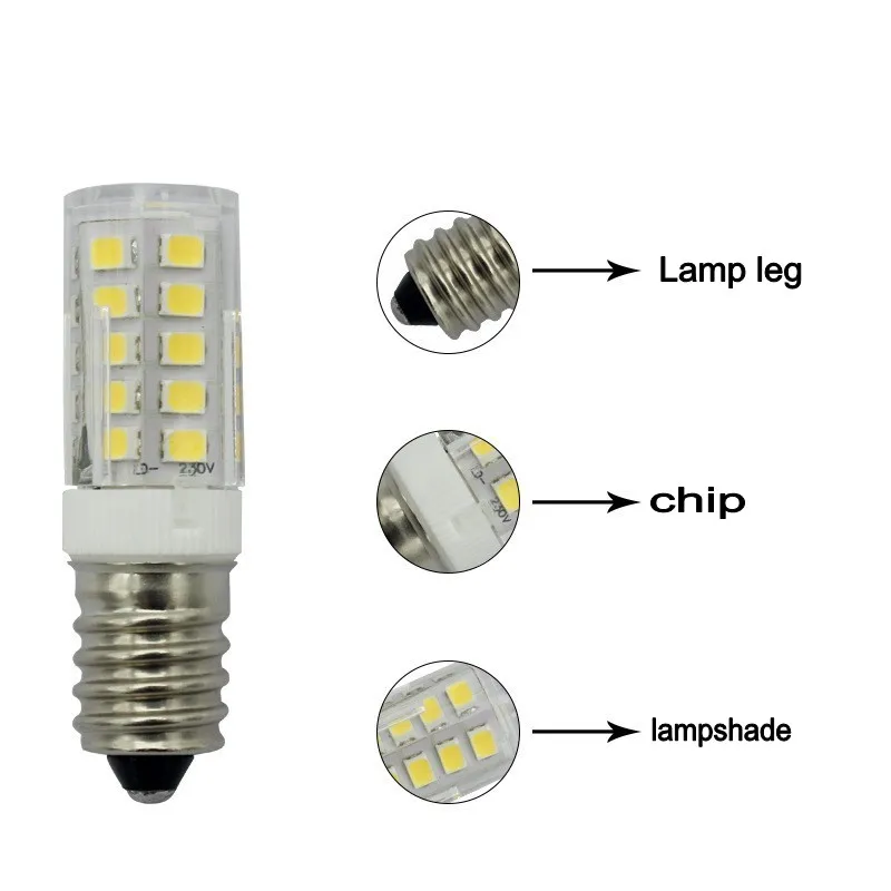 Миниатюрная Светодиодная лампа E14 SMD2835 сменные галогенные лампы для люстры угол