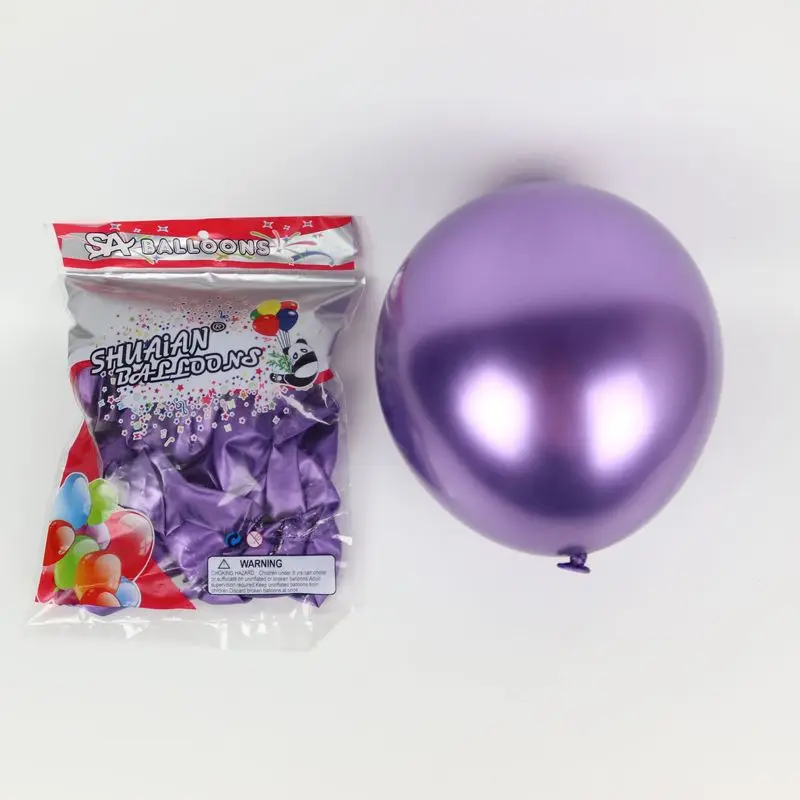

10 inch 1.8g shiny metal balloon chrome mesh red ins wind birthday party metal decoration balloon Chrome balloon