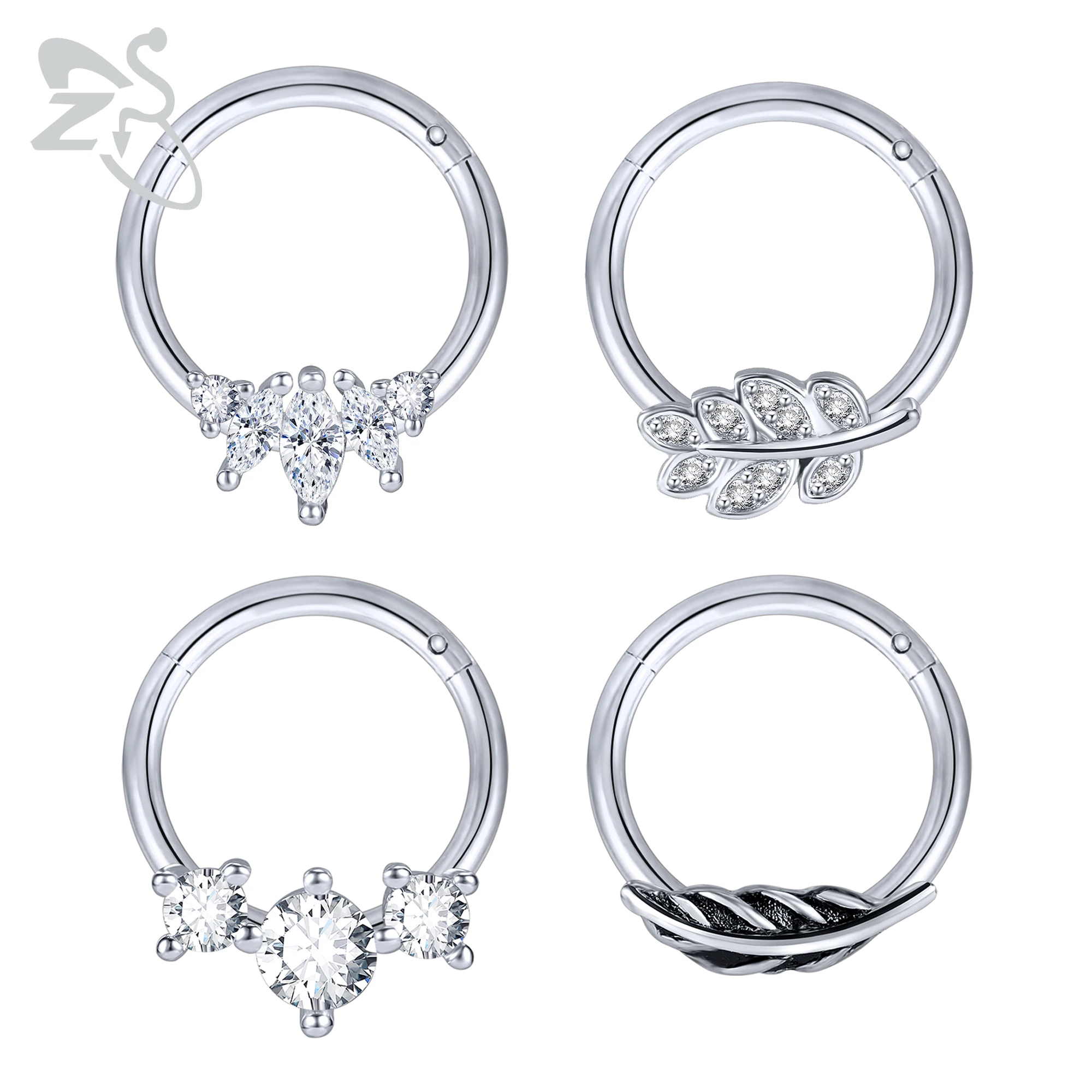 Кольцо для пирсинга носа ZS ювелирное украшение кольцо из нержавеющей стали