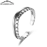 rings silver 925 retro original hollow open finger rings jewelry thai silver not allergic personality for women men adjustable