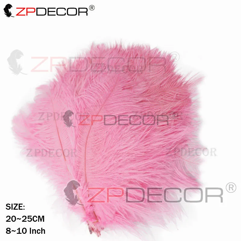ZPDECOR Красивые 20-25 см/8-10 дюймов страусиные перья для рукоделия ювелирных изделий для свадебной вечеринки - Цвет: Розовый