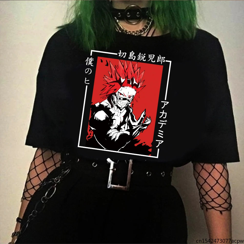 

Harajuku Shirt My Hero Academia Kirishima Eijiro Printed Anime Tshirt Short Sleeve T-shirt Tops Unisex Tee