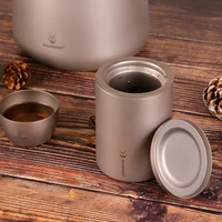 edc titanium double deck coffee tea mug cup portable outdoor travel coffer tea maker with titanium strainer edc tools 180ml