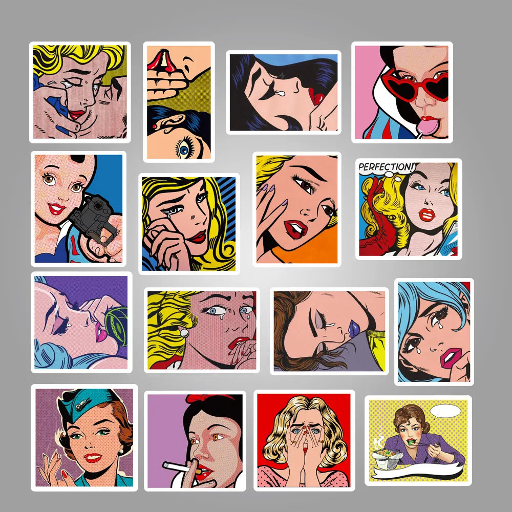 103050100pcs pop art stickers skateboard guitar suitcase laptop bike phone car waterproof joke graffiti sticker decal kid toy free global shipping