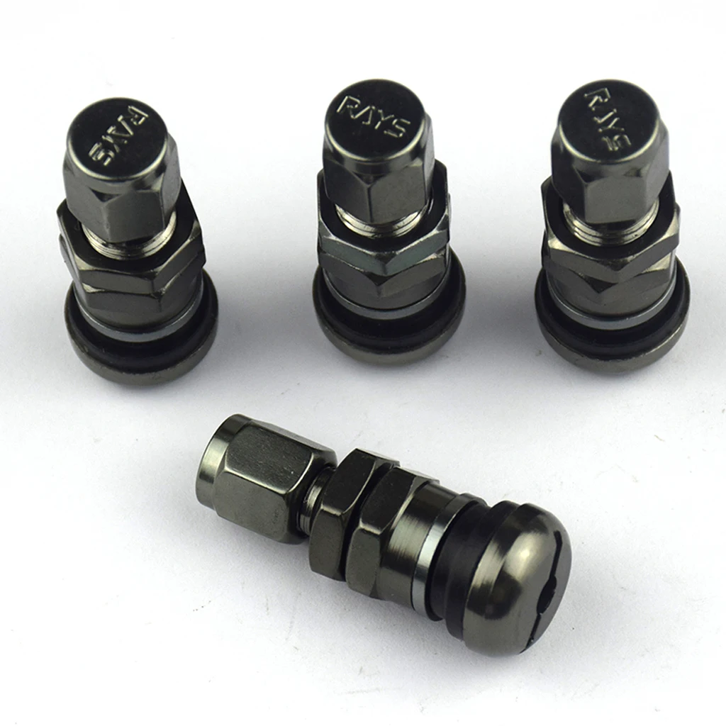 

4pcs Aluminum Car Tubeless Wheel Tire Valve Stem With Dust Cap -Gray