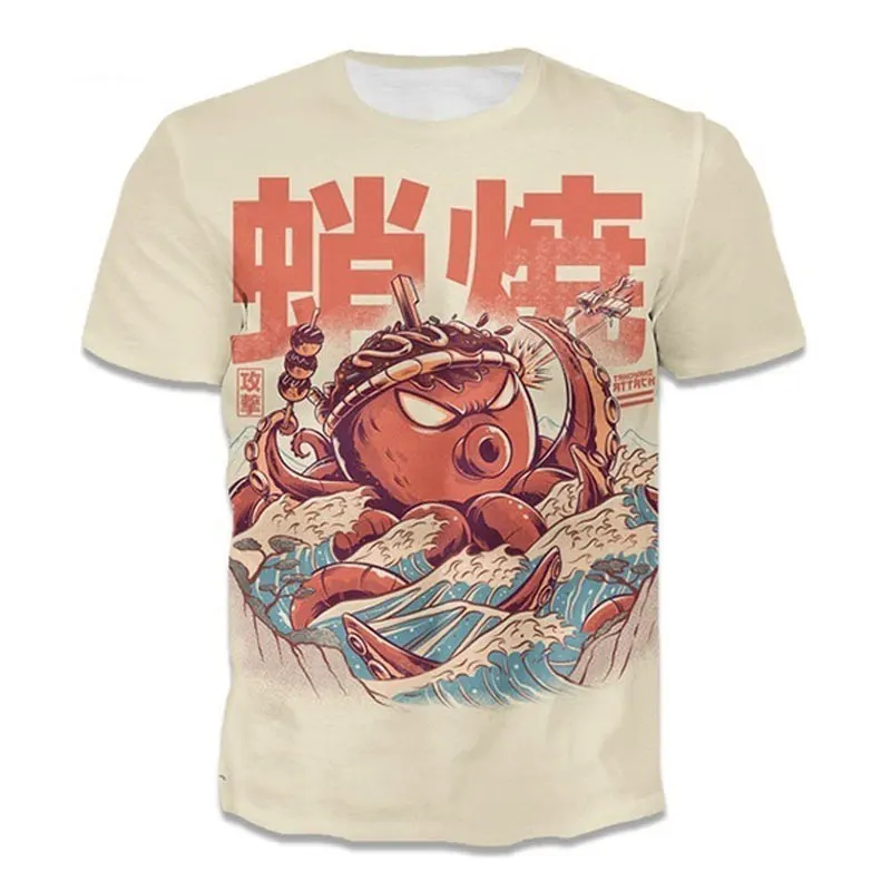 

2020 Fashion Sushi Dragon T Shirt Classic Monsters 3D Printed O-Neck Streetwear Tshirt Casual Harajuku Hip Hop Teeshirt Male.