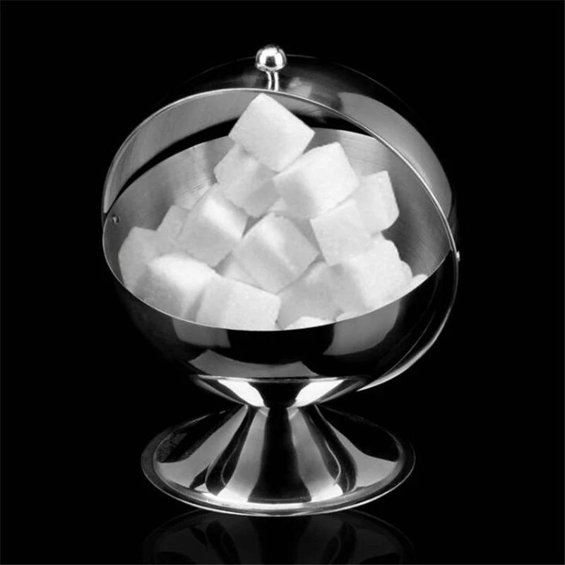 

High Quality Home Stainless Steel Kitchen Spherical Sugar Bowl Seasoning Bottle Spice Tank Can Flip Kruidenpot Tarro De Especias