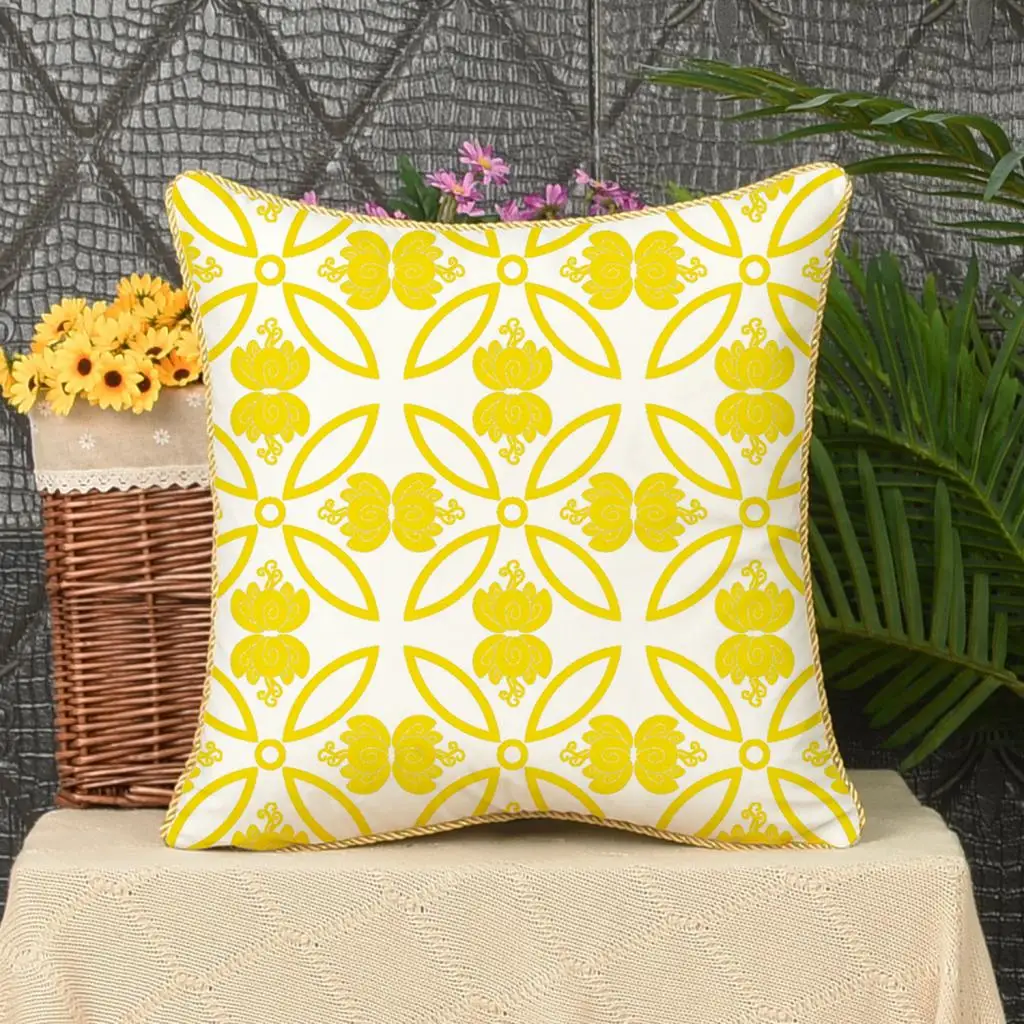 

Velvet Throw Pillow Case Cushion Cover Bright Yellow For Sofa Car-18x18inch