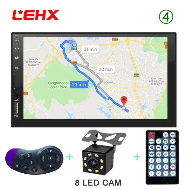 LE-702- wheel-Camera LEHX авто радио автомобиля mp3 плеер автомобиля 7 дюймов HD Bluetooth автомобиля MP5 плеер Iphone и Android8.0 Зеркало Ссылка Carplay1024X600 - Цвет: LE-702- wheel-Camera
