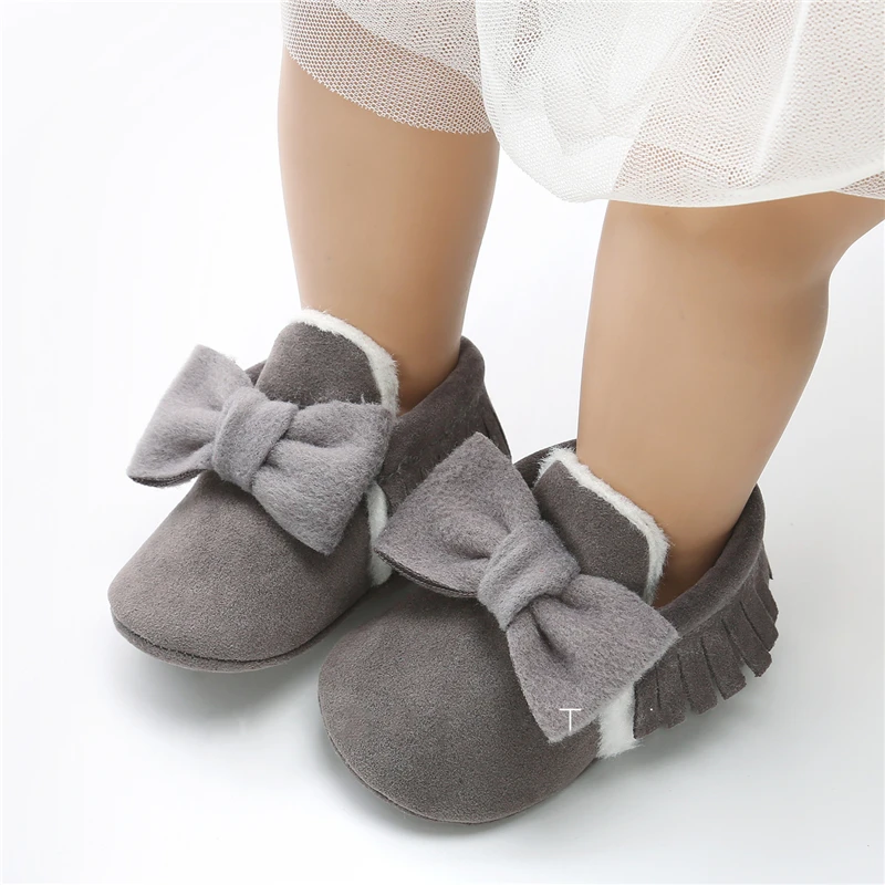 1 шт. Обувь для маленьких девочек Мокасины новорожденных Мягкая нескользящая