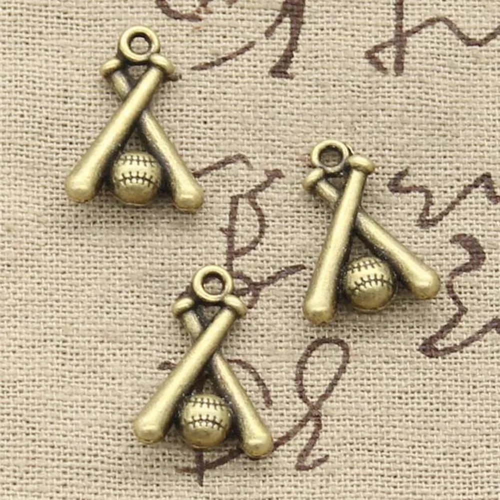 

15pcs Charms Baseball Bat 19x13mm Antique Bronze Silver Color Pendants Making DIY Handmade Tibetan Bronze Silver Color Jewelry