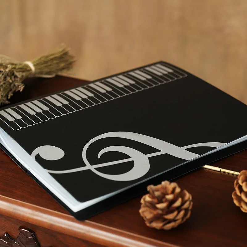 80 Pages A4 Piano Paper Sheets Document File Organizer Folder Five-line Clip Music Score |