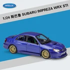 Весы Welly Diecast 1:24, SUBARU WRX STI симулятор, Классическая Металлическая модель автомобиля, игрушечный автомобиль из сплава, спортивный автомобиль для детей, коллекция подарков