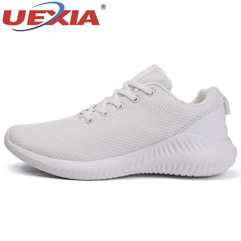 white 0523 UEXIA/кроссовки; Повседневная обувь; Мужская прогулочная Обувь На Шнуровке; сезон весна-осень; модная дышащая удобная мужская обувь; zapatos hombre - Цвет: white 0523